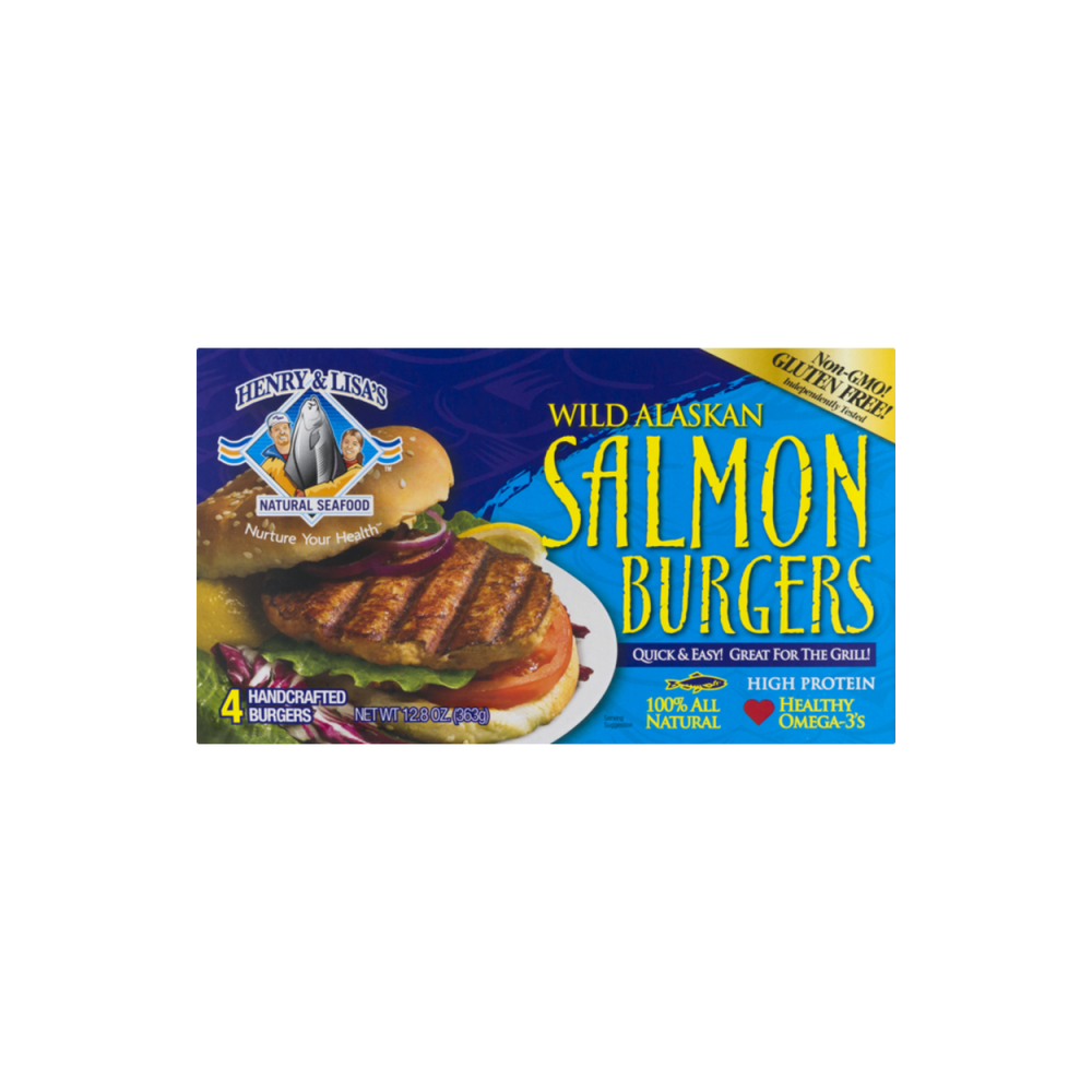 Henry & Lisa's Natural Seafood Wild Alaska Salmon Burgers 12.8 oz