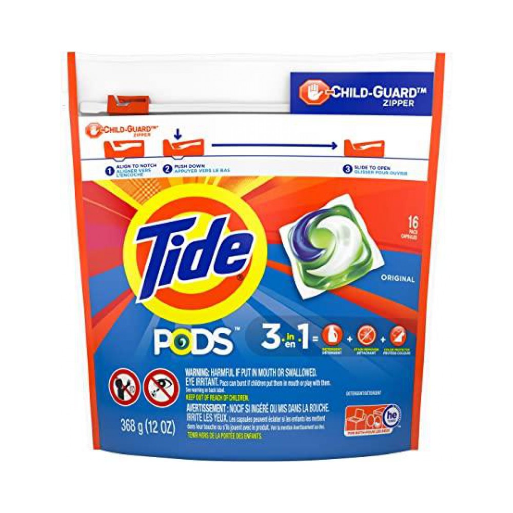 Tide 3in1 liquid pods 16's