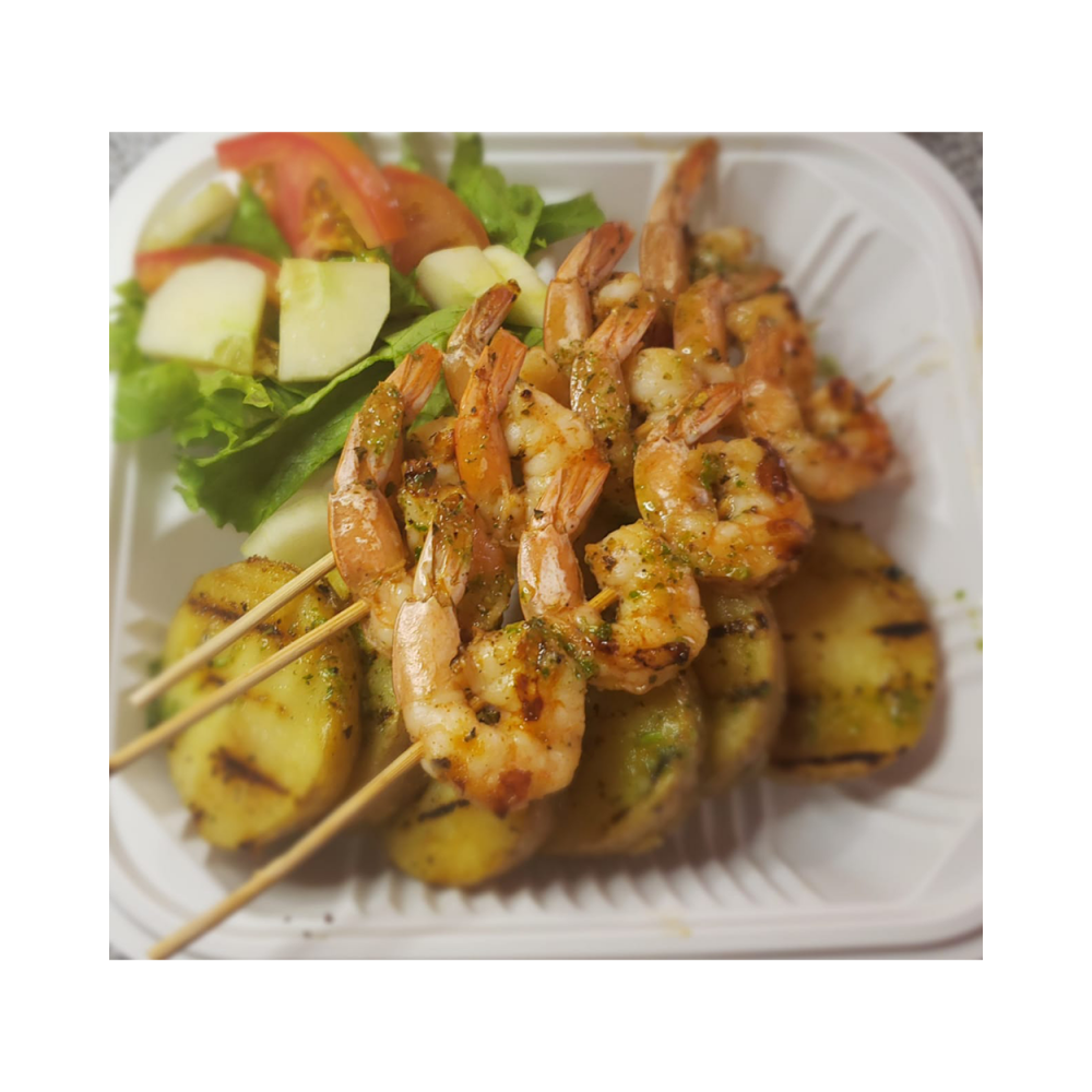 Shrimp Kebabs Platter, Garden Salad & Sauteed Potatoes(WED-FRI)