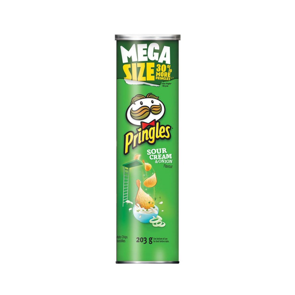 Pringles sour cream & onion mega can 203 g