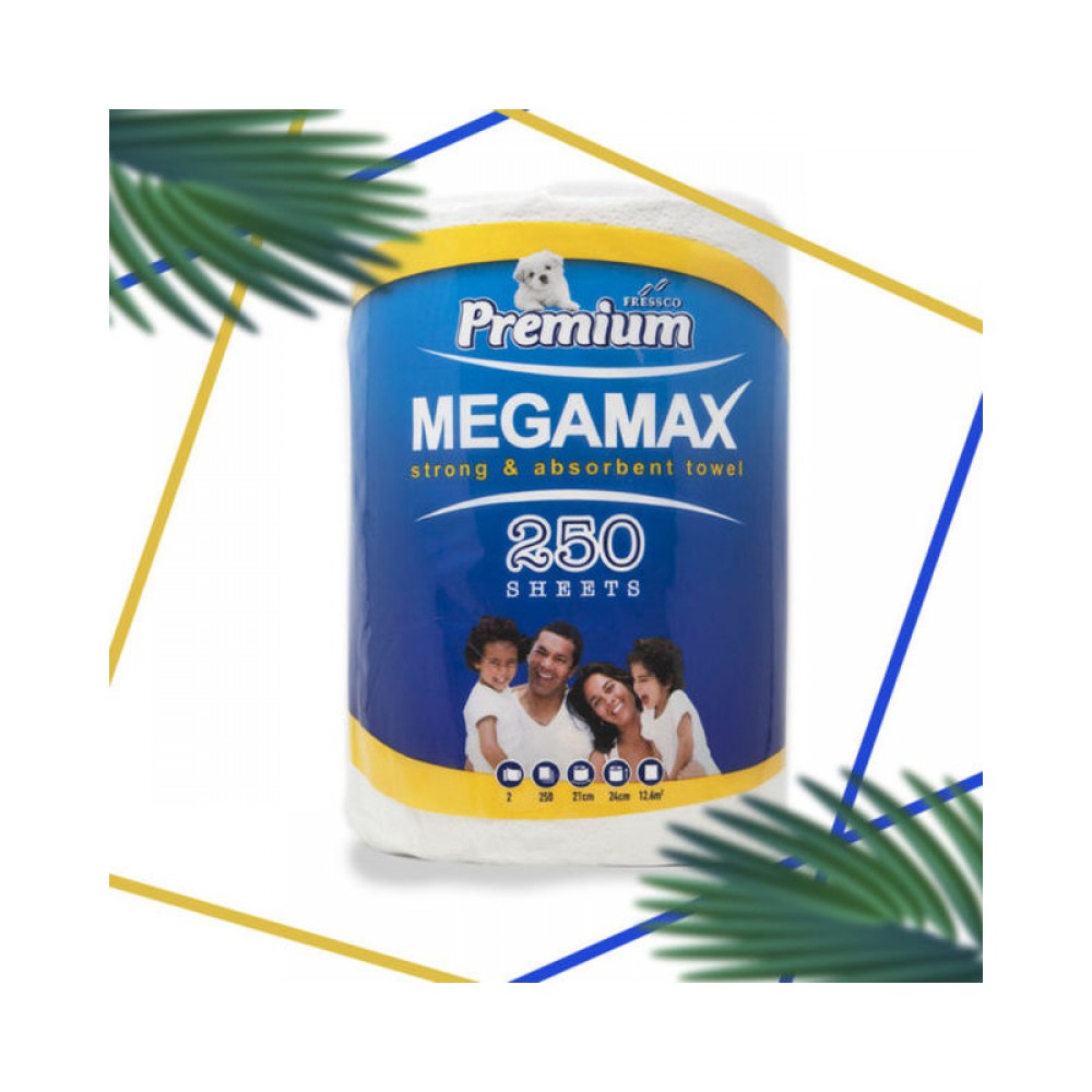 Premium Megamax Kitchen Roll 250 Sheets