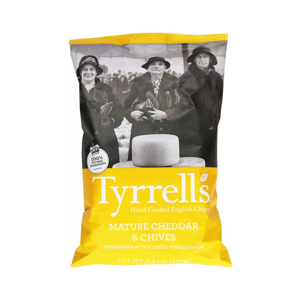 Tyrells mature cheddar chive crisp 24 x 40g