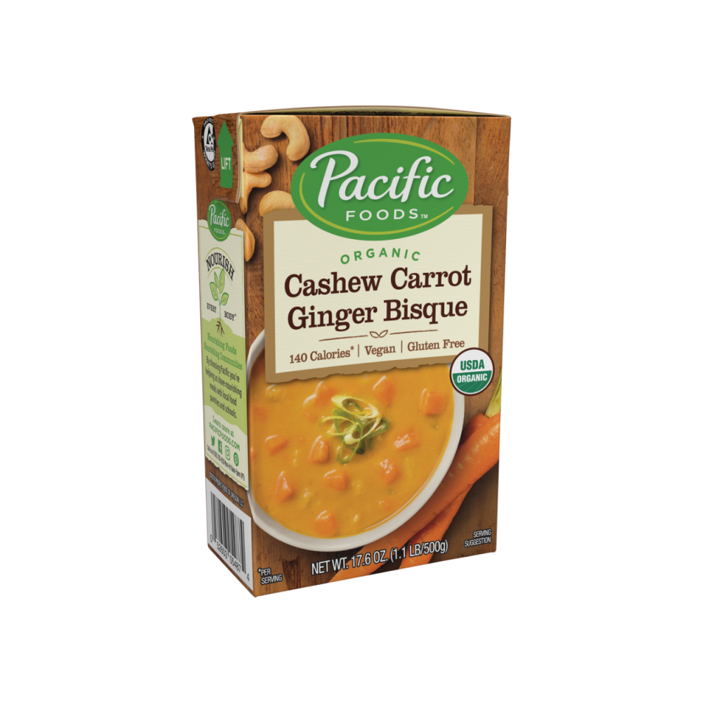 Pacific Foods Organic Cashew Carrot Ginger Bisque 17.6 oz