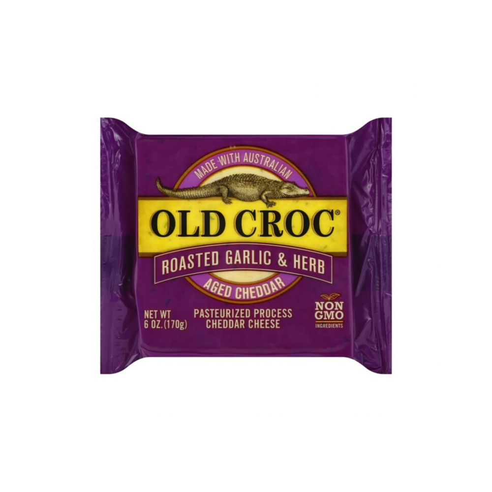 Old Croc Roasted Garlic & Herb Aged Cheddar 6oz