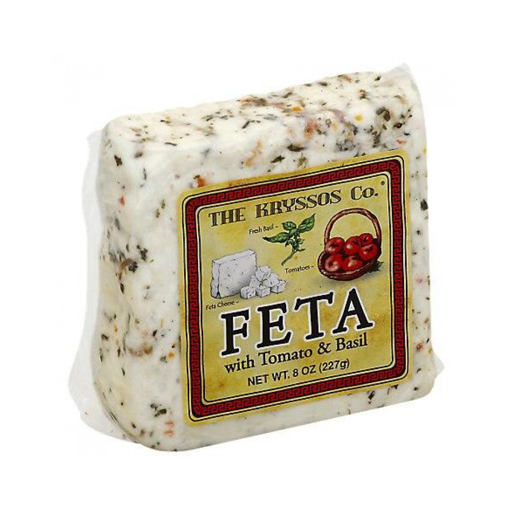 Kryssos Tomato & Basil Feta Cheese Chunk 8 oz