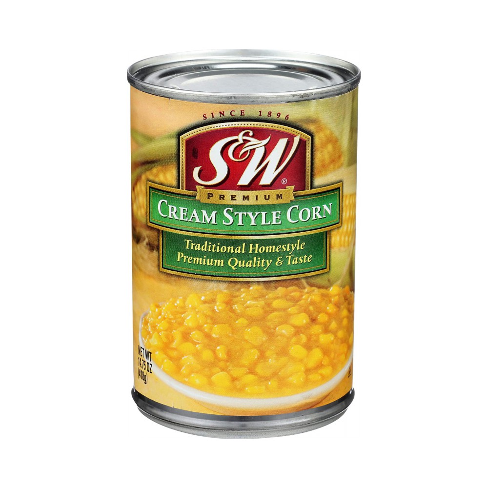 S & W Cream Style Corn  24 x 14.75oz