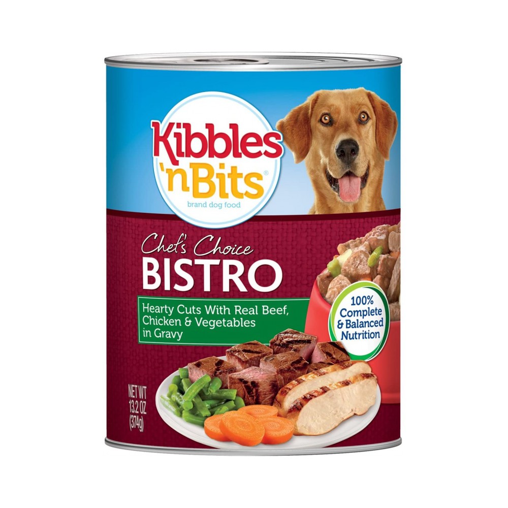 Kibbles' N Bits Canned Dog Food Hearty Cuts   24 x 13.2oz 