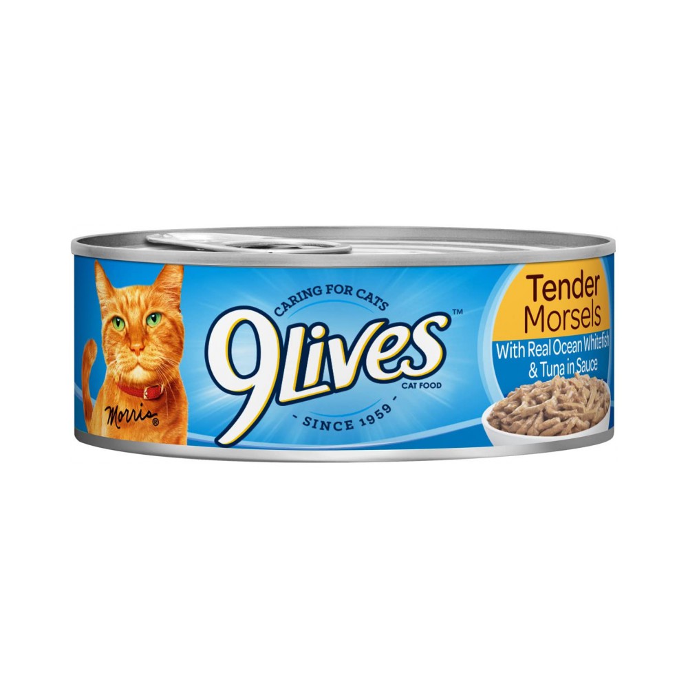 9Lives Canned Cat Food Ocean Whitefish Dinner  24 x 5.5oz 