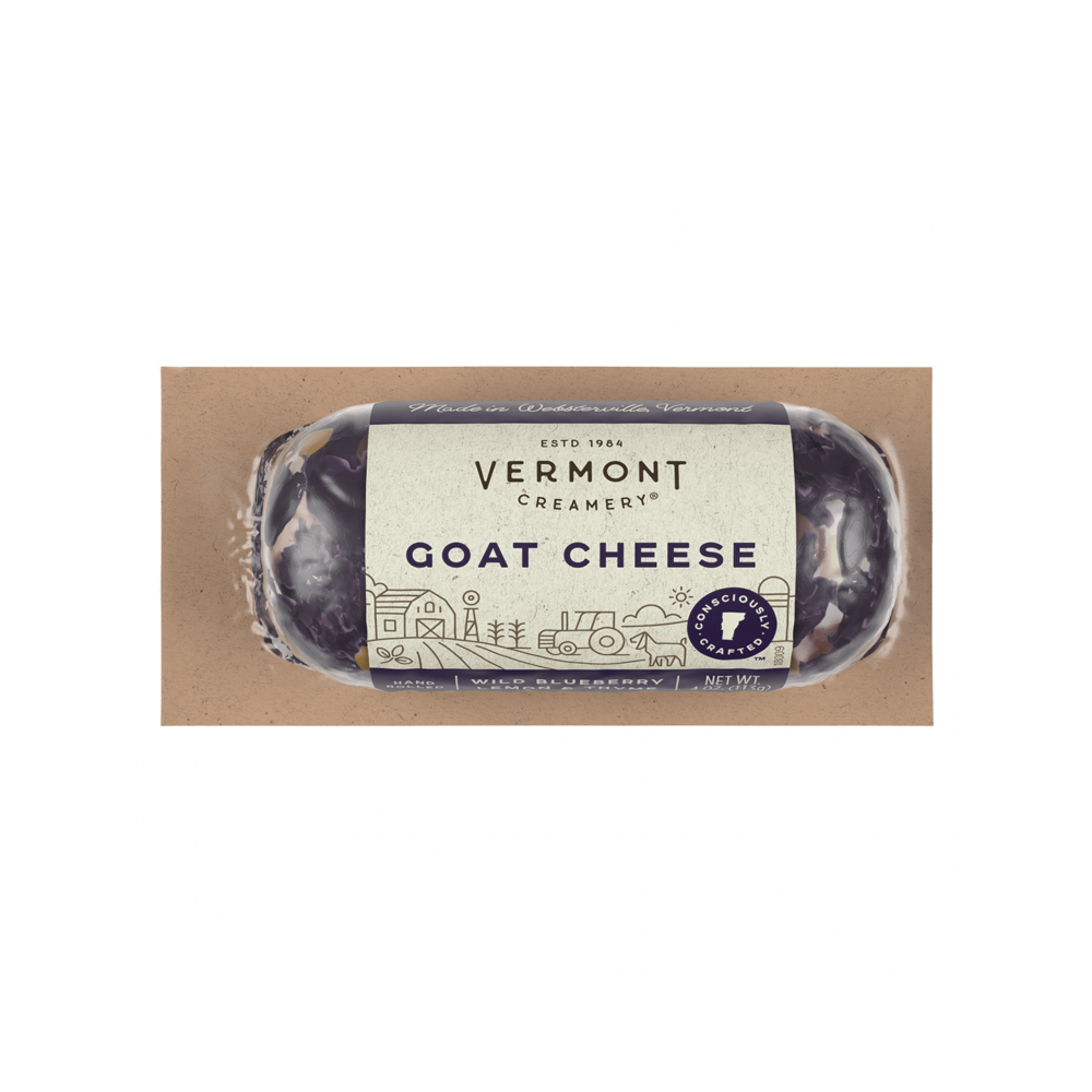 Vermont creamery wild b-berry, lemon & thyme goat cheese log 4oz