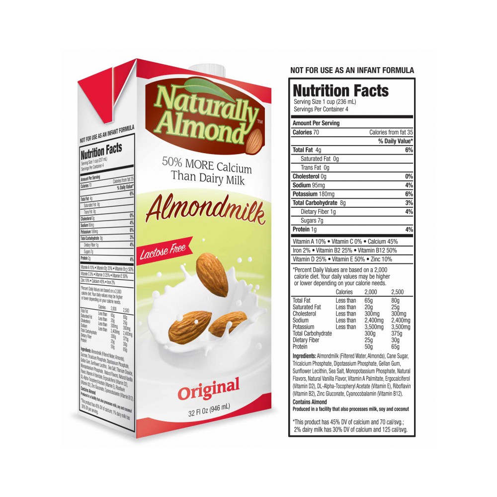 Naturally almond milk original 12 x 32oz