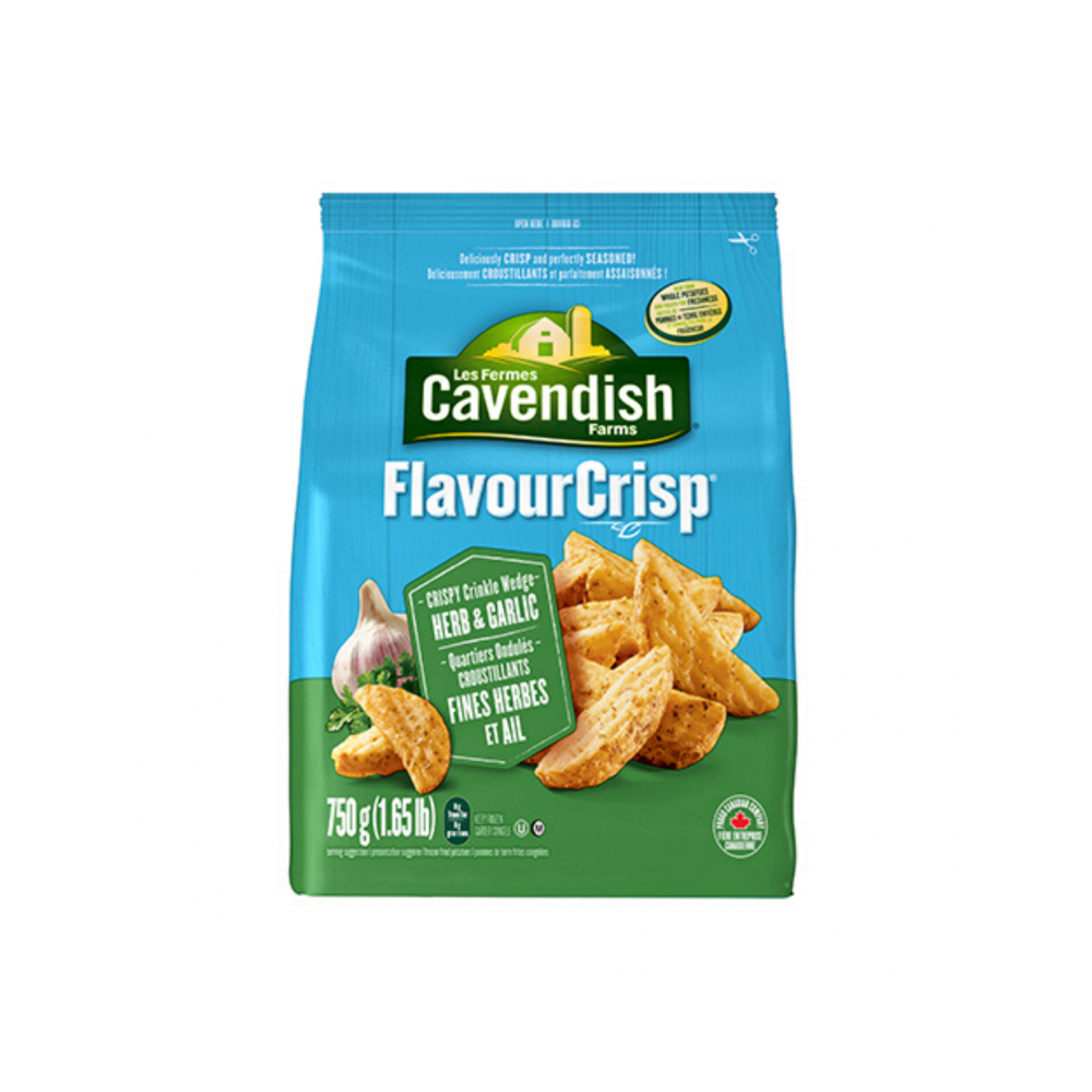 Cavendish flavour herb & garlic crinkle wedge 750 g