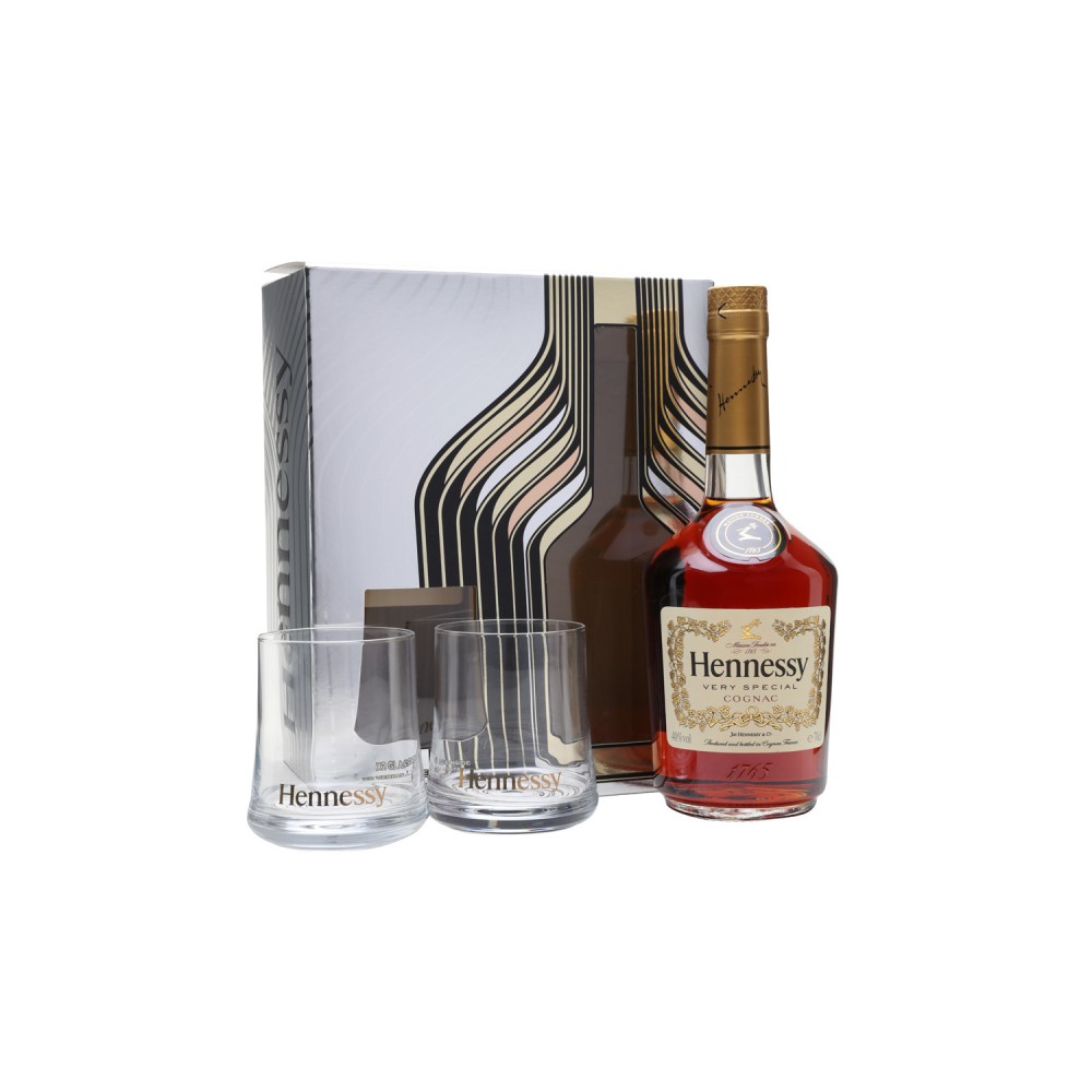 Hennessy vs 70cl gift set w/glasses (6)