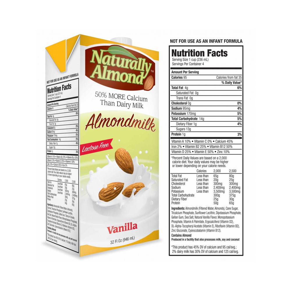 Naturally almond vanilla 12 x 32oz