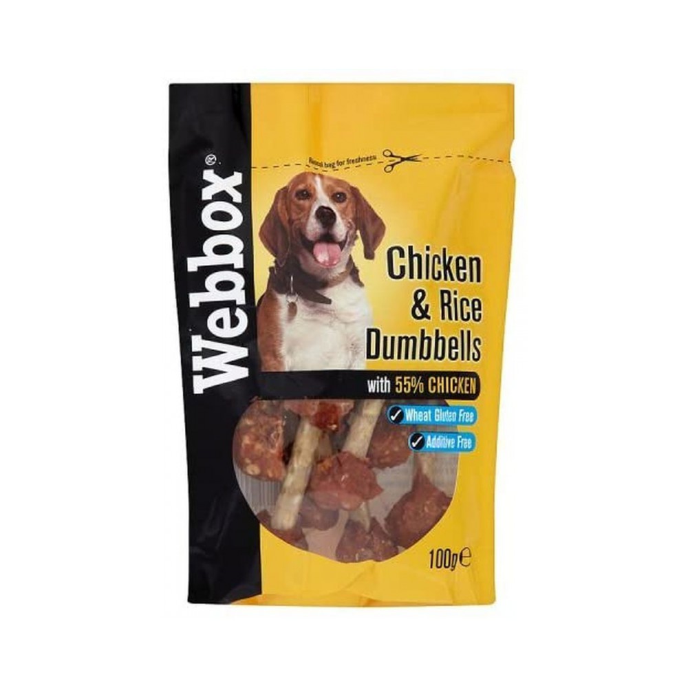 Webbox Chicken & Rice Dumbbells 100g