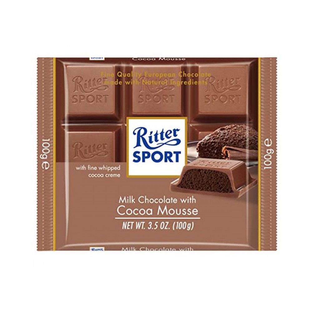 Ritter Sport Fine Cocoa Mousse Filling & Milk Chocolate 100g