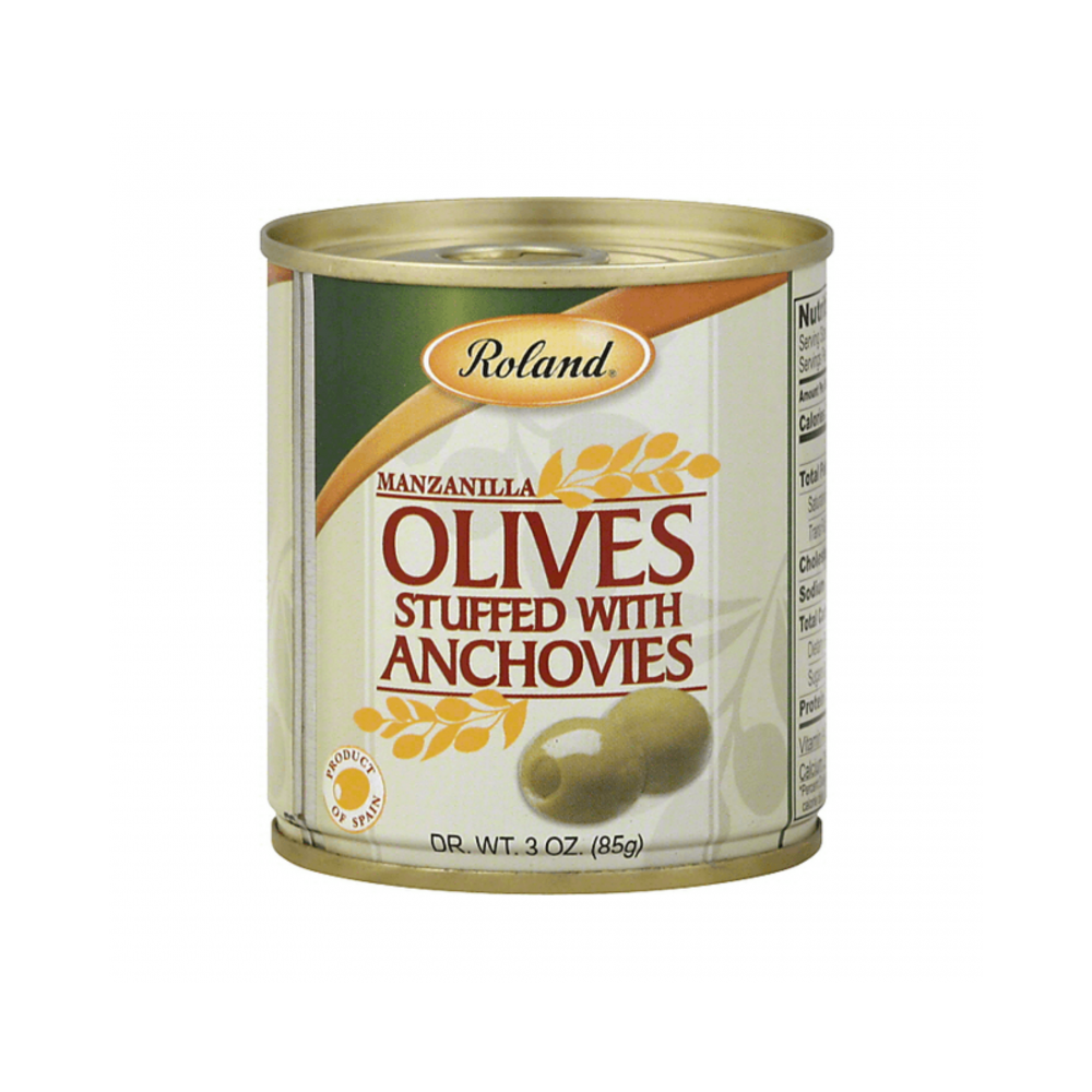 Roland Manzanilla Olives Stuffed W/ Anchovies 3 oz