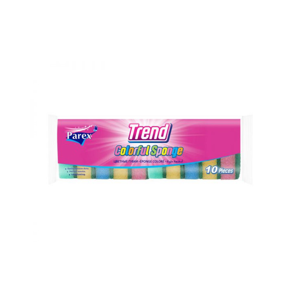 91677 Parex TREND Colorful Sponge 10pk  24/cs