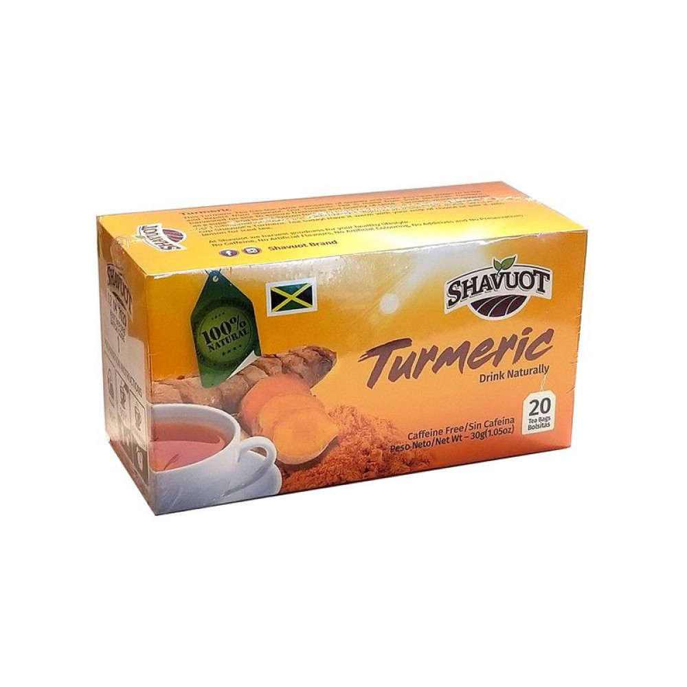 Shavuot Brand Jamaican Herbal Tea - Turmeric Tea Bags 20s