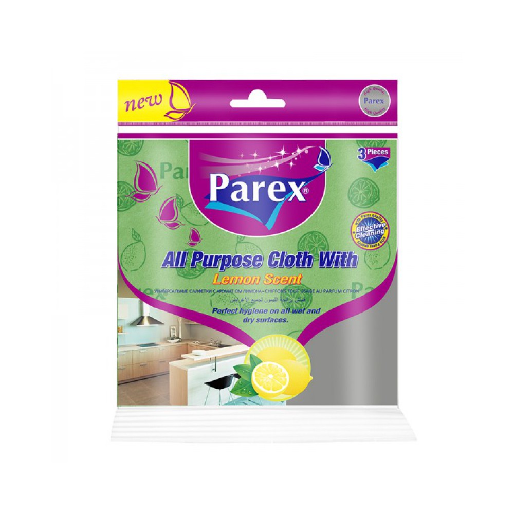 91189 Parex All P Cloths w Lemon 3Pc  24/Cs