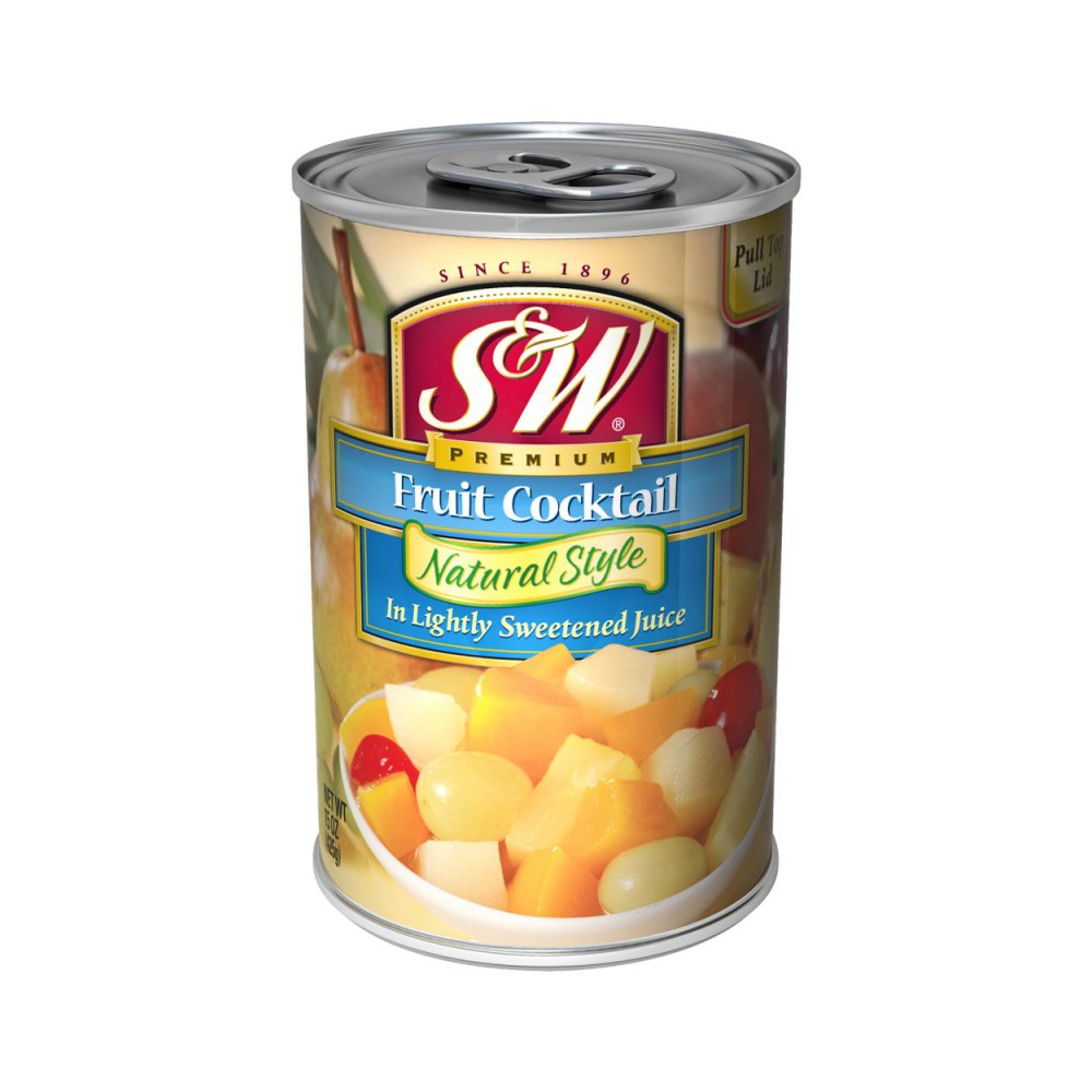 S & W Fruit Cocktail Clear Juice  12 x 15oz 