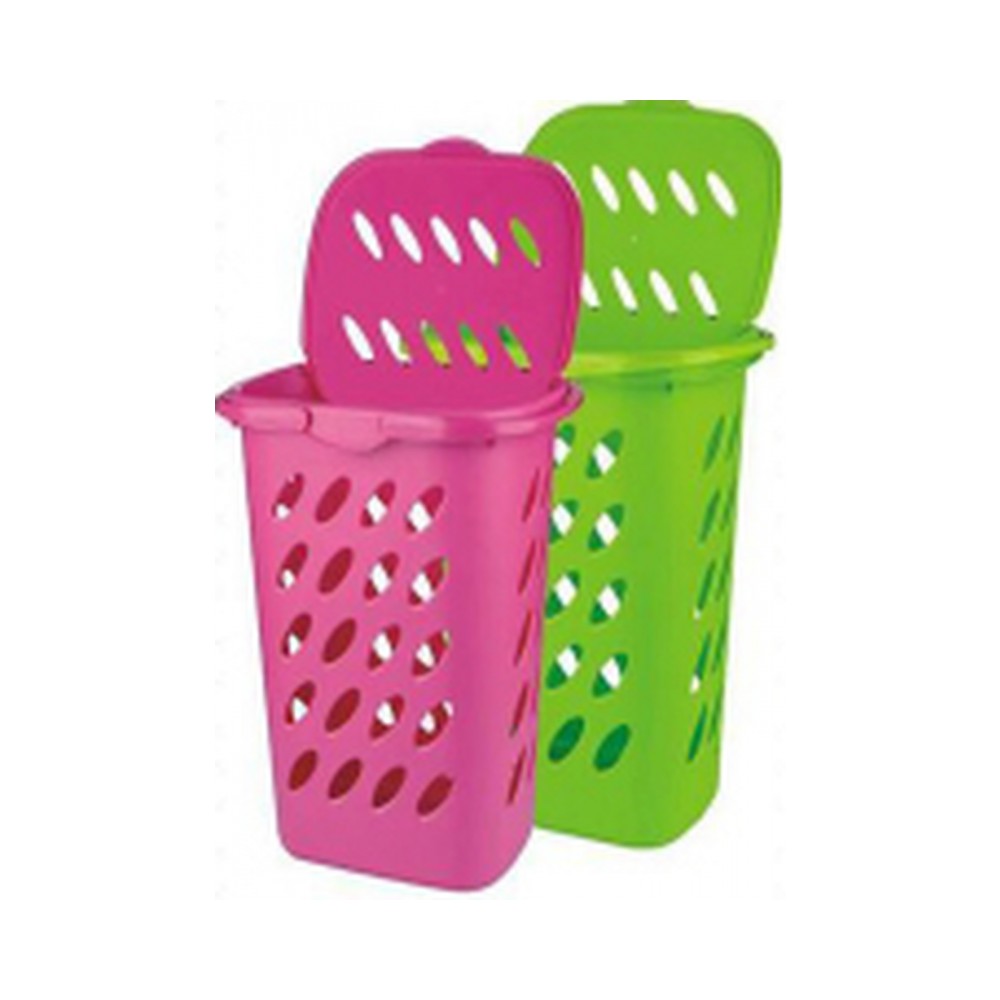 Laundry Basket - Plastic with Cover