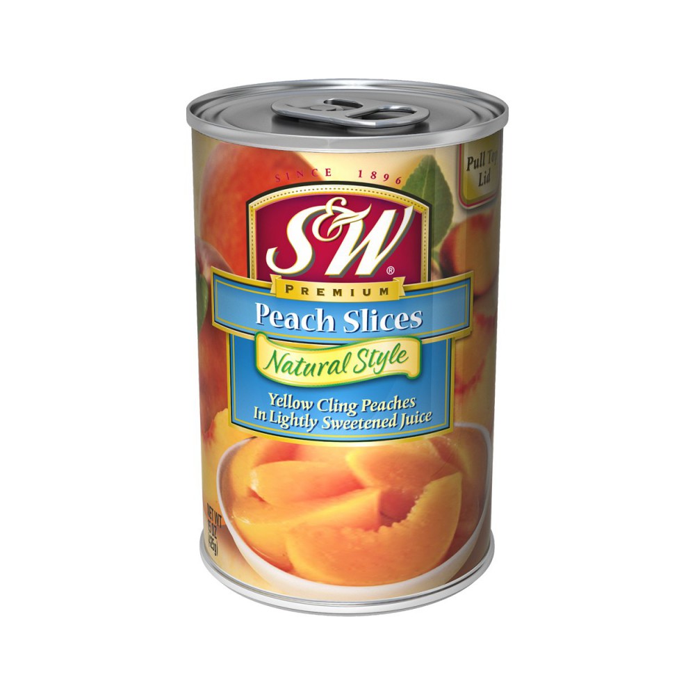 S & W Sliced Peach Clear Juice  12 x 15oz