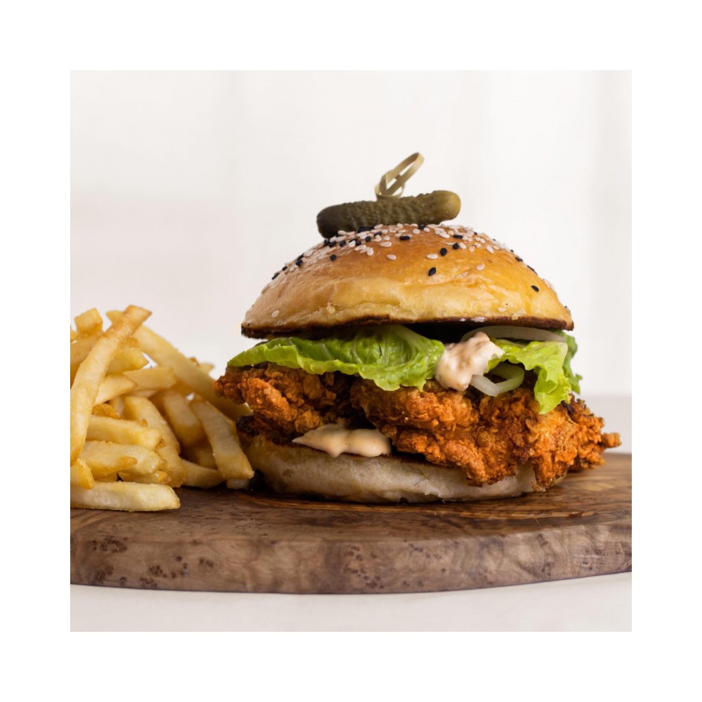 Crispy Chicken Sandwich with truffle fries