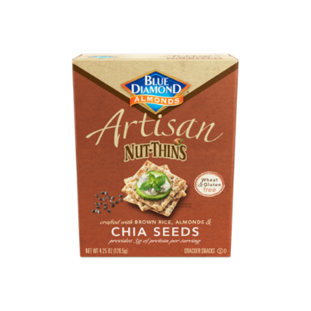 Blue diamond chia seed artisan nut thins 4.25oz