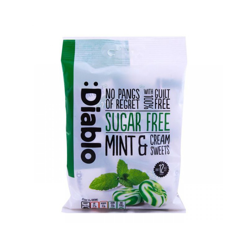 Diablo Mint & Cream Sugar Free Sweets 75g