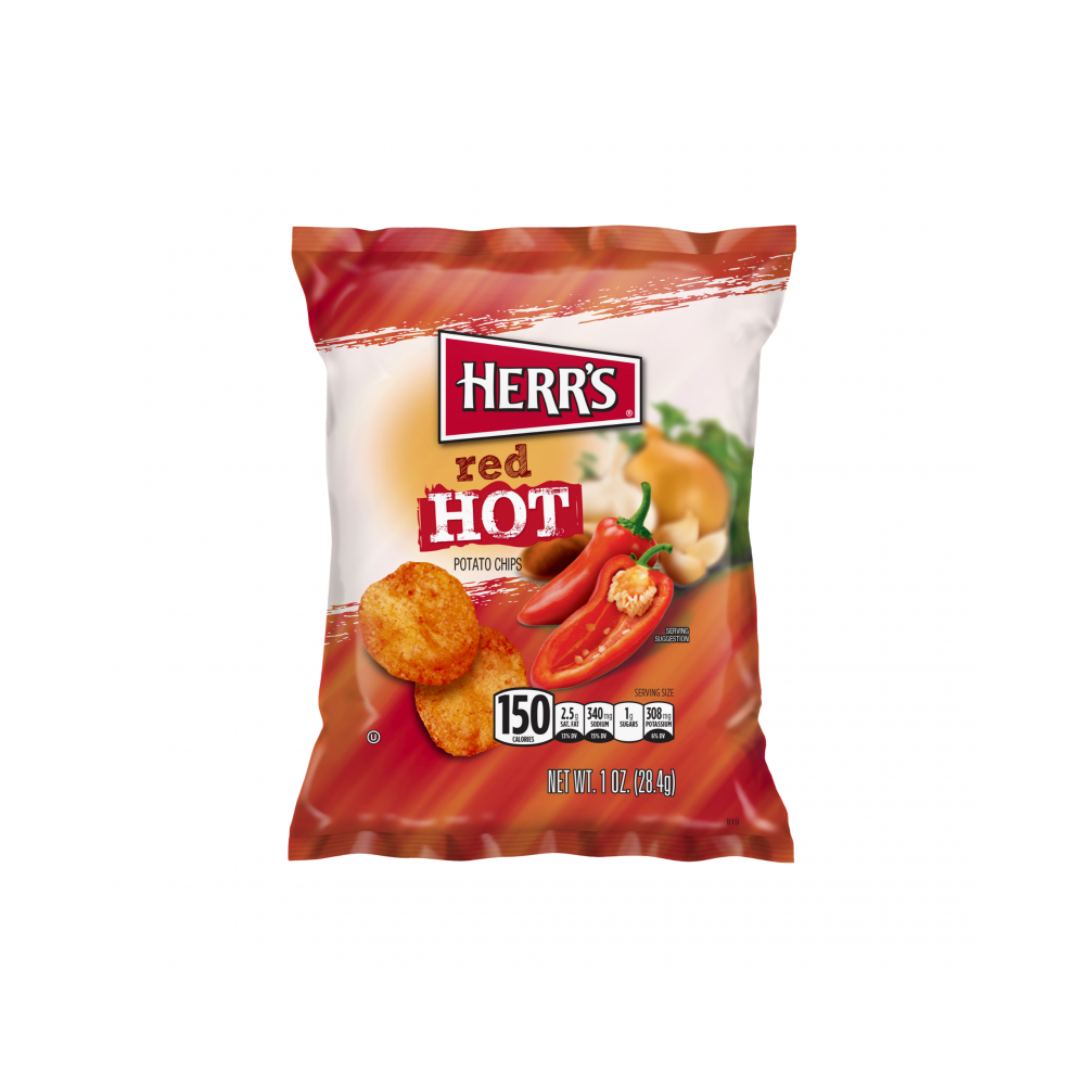 Herrs Red Hot Potato Chips 3.5oz