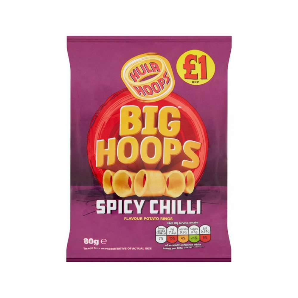 Hula Hoops "Big Hoops" Spicy Chilli 80g 