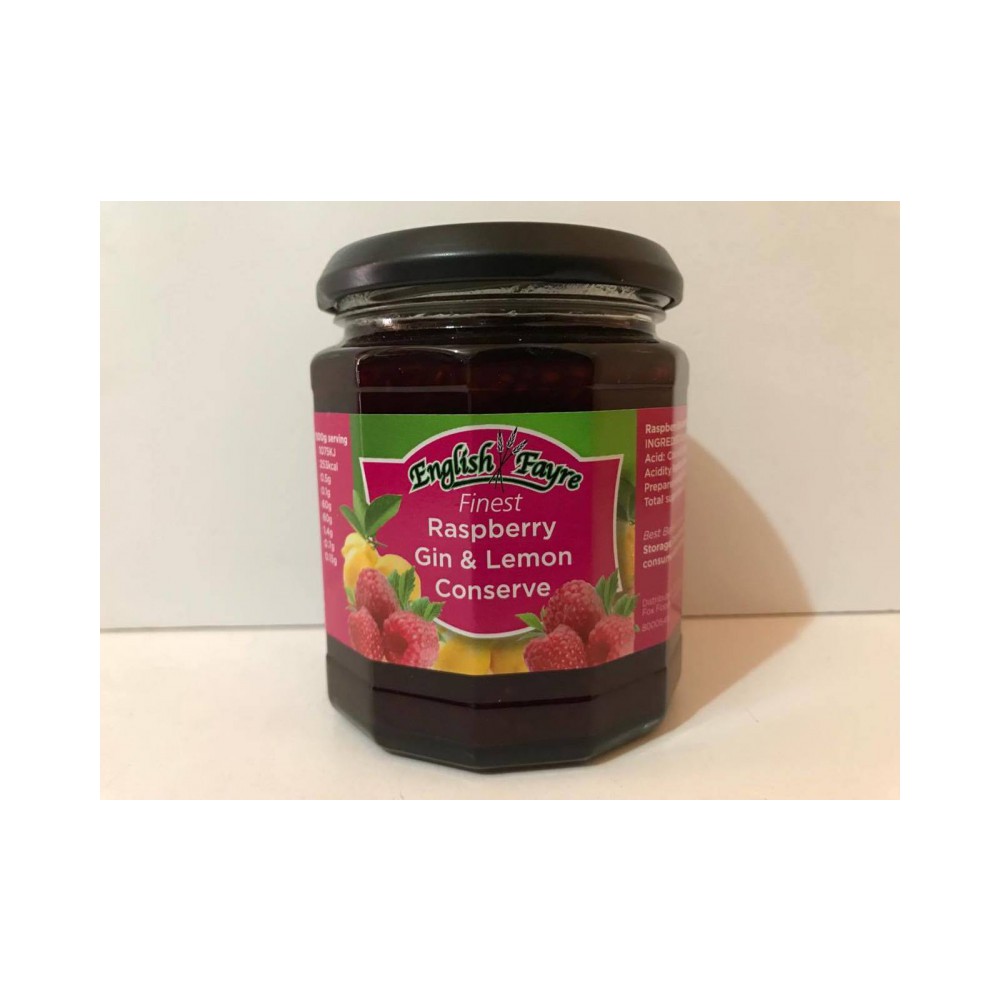 English Fayre Raspberry, Gin & Lemon Conserve 340g